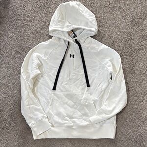 Under Armour women's White Logo Hoodie — Pullover Lightweight Sweatshirt